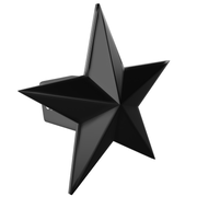 7" Texas 3D Five Point Star Metal Hitch Cover (Fits 2" 2.5" 3" Receiver, Black)