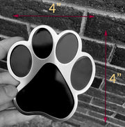 Paw Stainless Steel Dog Car Auto Emblem for Cars Trucks 4"x4"
