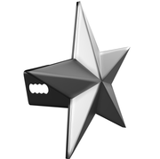 7" Texas 3D Five Point Star Metal Hitch Cover (Fits 2" 2.5" and 3" Receiver, Chrome)