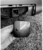 Texas State Metal Flag Hitch Cover Plug (Fits 2" Receiver, Black)