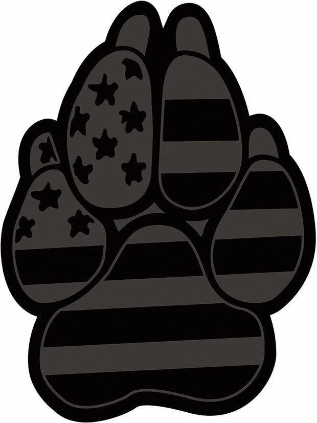 Magnet American Flag Dog Paw K9 Unit Auto Fender Emblem for Cars Trucks (3"x4", 2pcs)