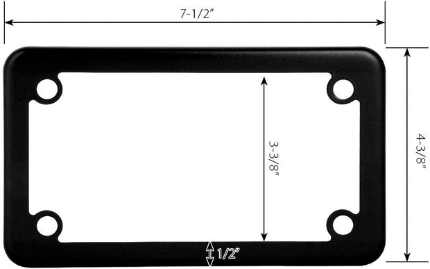 LFPartS Black Motorcycle Stainless Steel License Plate Frame