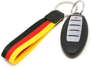German Leather Stripe Ribbon Keychain Nylon Band Key Chain