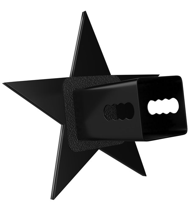 7" Texas 3D Five Point Star Red Metal Hitch Cover (Fits 2" 2.5" 3" Receiver, Black)