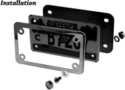 LFPartS Black Motorcycle Stainless Steel License Plate Frame