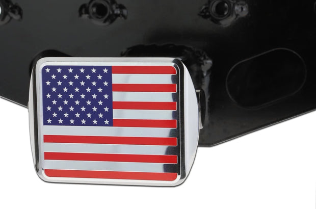 eVerHITCH Colored American Flag Stainless Steel Hitch Cover