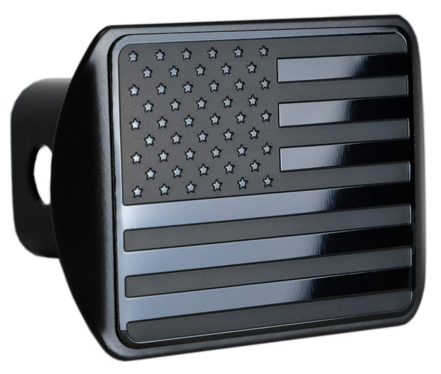 eVerHITCH American Black Flag Metal Trailer Hitch Cover