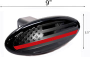 American Flag Black Oval Metal Trailer Hitch Cover (Fits 2", 2.5" Receivers)