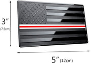USA American Black Flag Metal Auto Emblem for Cars Trucks 2pcs Forward and Reverse Set (5"x3", Nurse Support Line)