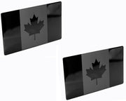 Canada Flag Black Metal Auto Emblem for Cars Trucks (5"x3", Black 2-Pack)