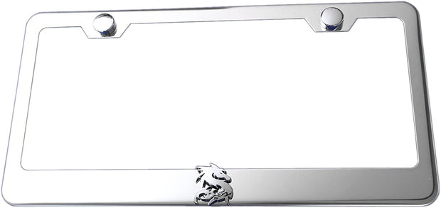 Dragon 3D Chrome Emblem Stainless Steel License Plate Frame