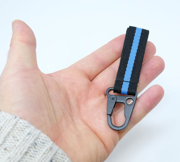 LFPartS Keychain Tactical Key Ring Holder Nylon Belt with Thin Blue Line