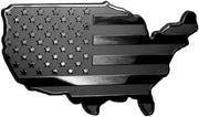 United States Map Flag Metal Trailer Hitch Cover Heavy Duty (USA Black Map)