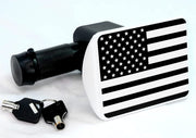 American Flag Black & White Metal Hitch Cover (Fits 2" or 2.5" Receivers)