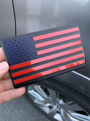 US Black Flag Auto Car Fender Emblem for Cars Trucks Laptop Walls (5"x3", Black Red Blue)