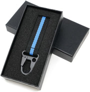 LFPartS Keychain Tactical Key Ring Holder Nylon Belt with Thin Blue Line