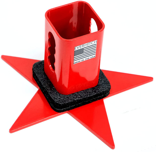 5 Point Star Metal Hitch Cover (Fits 2", 2.5", 3" Receiver, Red Star 7"x7")