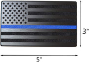 5"x3" Magnet American Flag Auto Decal for Cars Trucks, 2pcs Forward and Reverse Set (Black with Blue Line)