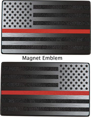 2"x3" Magnet American Flag Auto Decal for Cars Trucks, 2pcs Forward and Reverse Set (Black)
