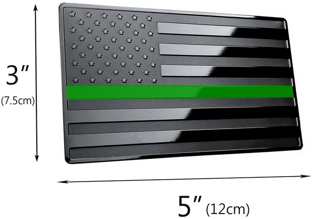 USA Black with Green line Flag Metal Trailer Hitch Cover (Fits 1.25", 2", 2.5", and 3" Receivers)