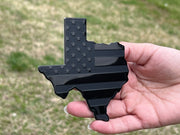 Texas State Black Flag Metal Auto Fender Emblem for Cars Trucks (3"x4", Black)