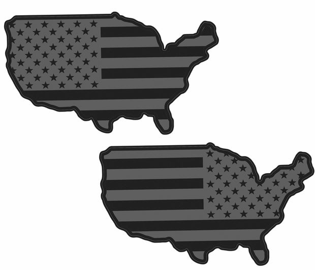 Magnet American Flag Map Reflective Auto Decal for Cars Trucks, 2pcs Forward and Reverse Set 7"x4"