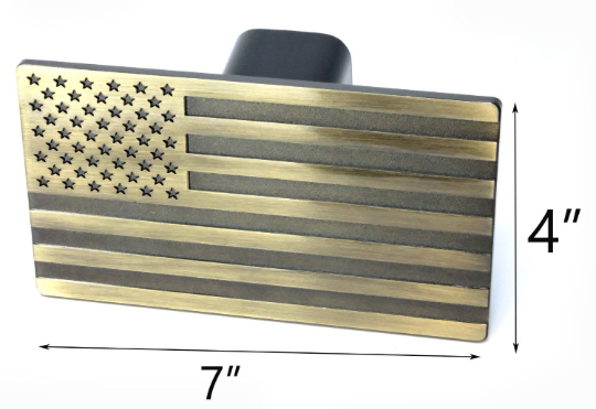 eVerHITCH Bronze USA Flag Metal Hitch Cover