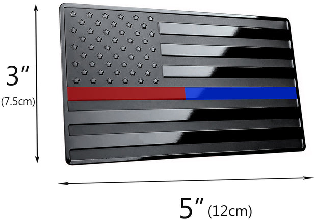 USA Black with Blue Red line Flag Metal Trailer Hitch Cover (Fits 1.25", 2", 2.5", and 3" Receivers)