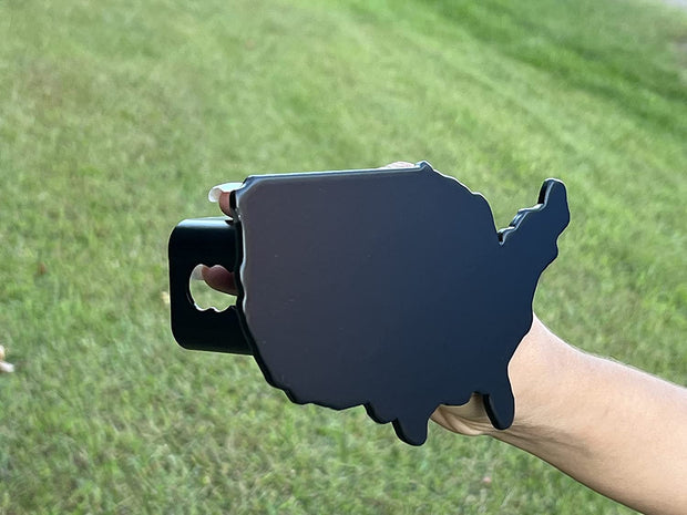 Blank Metal Hitch Cover (Fits 2", 2.5", 3" Receiver, Black Map 7"x4")