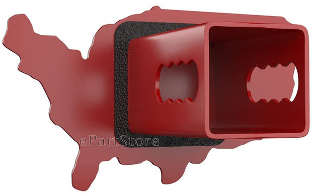 Blank Metal Hitch Cover (Fits 1.25", 2", 2.5", 3" Receiver, Red Map 7"x4")
